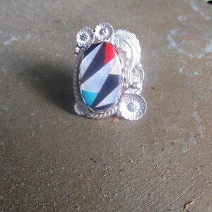 Sterling Silver Native American Turquoise Ring Size 5
